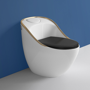Chiều Cao Thoải Mái Một Mảnh Tròn <span class=keywords><strong>Commode</strong></span> Đơn Nút Ấn Bồn Cầu Màu - Product Image 5