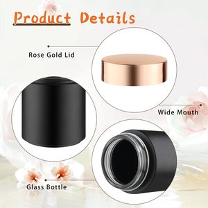 Custom <b>Label</b> 250ml 8 oz Luxury Gold Lid Skin Care Cosmetic Packaging Food Grade Black PET Plastic Containers <b>Jars</b> with Lids - Product Image 3
