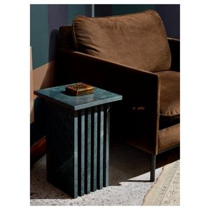 Moderner Luxus Grüner Marmor Naturstein Tisch Minimalistischer Wohnzimmer Sofa Beistelltisch Marmor Ecktisch Nachttisch - Product Image 2