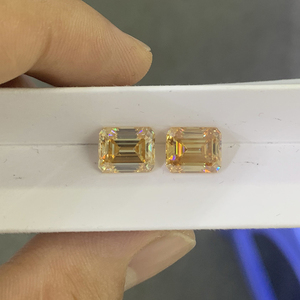 มอสซาไนต์สีแชมเปญทรงเหลี่ยมแบบสเต็ปคัท ขนาด 6x8-7x9-8x10 มม. น้ำหนัก 4 กะรัต สำหรับทำสร้อยคอ  สินค้ามาใหม่ - Product Image 1