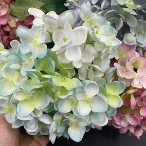QSLH-VF003 <span class=keywords><strong>2022</strong></span> Venta al por Mayor de Flores de Hortensia Artificiales Multicolores, Cabezas Grandes de Seda, para Decoración de Bodas - Product Image 4