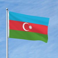 Drapeau national d'Azerbaïdjan en polyester 100 %, imprimé recto-verso, 3x5 pieds, vente en gros, nouveauté