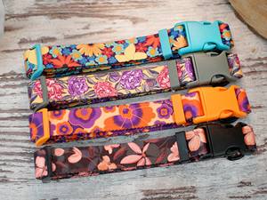 Personalizado-4 patrones florales, collar de cachorro personalizado con diseño de flor único, collar de niña lindo, collares de perro grabados - Product Image 5