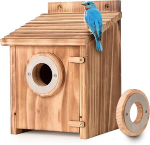 Vogelhuisjes Voor Buiten Met Metalen Roofdier Bewaker Vogelhuis Voor Bluebird Vink Winterkoninkje Kardinalen, Bluebird Huizen - Product Image 1