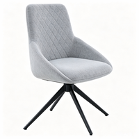 Fauteuil pivotant à dossier haut très vendu, pivotant à 360 degrés, avec coussin en mousse épaisse, base en métal noir à 4 étoiles