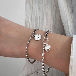 Bracelet en argent sterling S925 avec perles en forme de cœur pour femmes, bijoux à porter au quotidien - Product Image 4