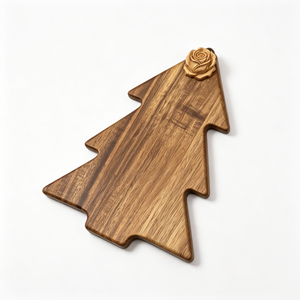Árbol de Navidad de Madera de <span class=keywords><strong>Acacia</strong></span> Hecho a Mano: un Centro de Mesa Festivo Único con Forma de Tabla de Cortar - Product Image 3