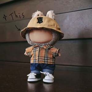 Pendentif de poupée en vinyle Macaron Labuibui, jouet Rabubu de dessin animé, costume chemise à carreaux en plastique de marque de mode, élégant, échelle 1:12, pour enfants de 14 ans et plus - Product Image 3