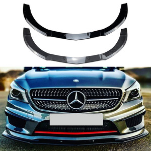 Mercedes-Benz Front Lip Splitter Piano Black Carbon Fiber Texture PP Material 2013-2015 CLA-Class C117 - Product Image 1