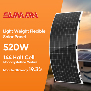 Panel Solar Flexible Sunman de 430W 500W 520W, Paneles <span class=keywords><strong>Solares</strong></span> Fotovoltaicos Monocristalinos Ligeros, Fácil Instalación en Techos - Product Image 1