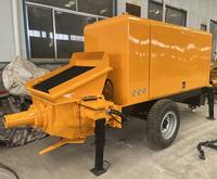 MINLE HBTS20-8-39R Bomba de Concreto Diésel de 39KW, Bomba de Cemento Móvil de 20m³/h para Viviendas Rurales y Construcción de Carreteras