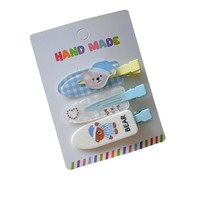 Lot de 3 pinces à cheveux mignonnes en forme de chat et de chien, barrettes tendance pour filles, accessoires capillaires en résine acrylique douce