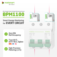 Moniteur d'énergie intelligent Matismart BPM1100 bidirectionnel, compteur Wi-Fi Tuya, compteur d'énergie intelligent Tuya Wi-Fi sans DIN, sans occupation