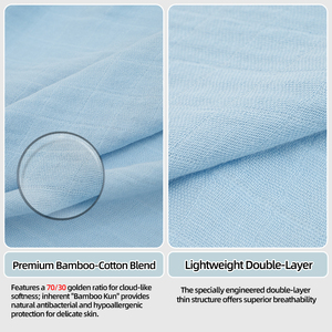Grande Coperta Swaddle in Mussola di Bambù 120*120cm, Doppio Strato Sottile, Tinta Unita, Texture a Quadri, Morbida Fascia Avvolgente per Neonati per Dormire - Product Image 4