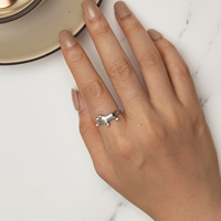 925 bague en argent Sterling hommes femmes Texture exquise bague ouverte conception mignon petit Golden Retriever Zircon parfait cadeau bijoux