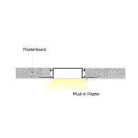 Plafond mur lampe linéaire intégré Alu Profil Extrusion canal cadre encastré profilé en aluminium pour bande lumineuse à LED