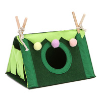 Neues Modell Hamster, Meers chweinchen und fliegendes Eichhörnchen Hideaway House-Holzstab Dreiecks zelt für Vögel Haustier Bett/Nest