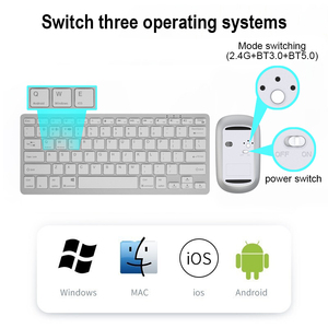 Hot Bán Ultra-Mỏng 78-Key Không Dây <span class=keywords><strong>Bluetooth</strong></span> Bàn Phím Và Chuột Combo Có Thể Sạc Lại Và Kích Thước Nhỏ Cho PC Máy Tính Xách Tay Máy Tính Bảng - Product Image 4