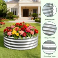Jardinière surélevée classique moderne de luxe en acier galvanisé écologique 61,5x30,7cm pour la plantation de légumes et de fleurs en extérieur dans la cour