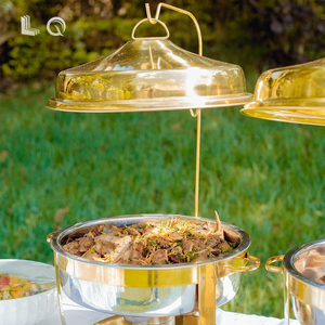 Superventas: Calentador de Buffet de Lujo para Hoteles, 9.0L, <span class=keywords><strong>Dorado</strong></span>, de Acero Inoxidable 201, con Control Automático de Temperatura - Product Image 5