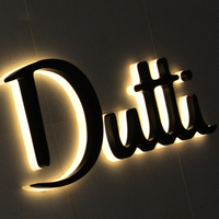 Vente en gros d'enseigne rétro-éclairée en métal Boîte à lumière Acrylique Caractères lumineux Personnages en résine Lettres LED tridimensionnelles