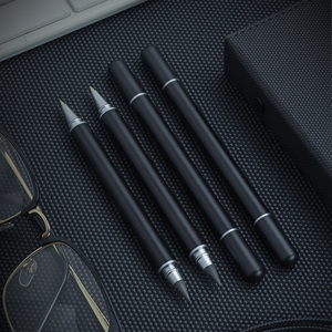 Stylo à bille en métal 2-en-1 de 1mm et stylo à pointe sans encre Outil d'écriture noir et bleu Business Aucun affûtage requis - Product Image 5