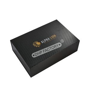 <b>Black</b> Foldable <b>Gift</b> <b>Box</b> with Handle Custom Rigid Paperboard Packaging for Clothing Shoes and Boutique Products - Product Image 2