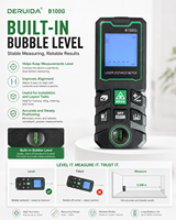 Télémètre laser numérique DERUIDA, 50/70/100/120M, télémètre laser portable avec niveau à bulle horizontal