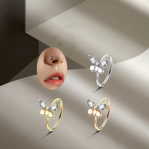 Indian <strong>Nose</strong> Piercing Butterfly <strong>Nose</strong> Hoop <strong>Ring</strong> Cartilage Tragus Earrings <strong>for</strong> <strong>Women</strong> Men Fashion Piercing Jewelry <strong>for</strong> <strong>Women</strong> - Product Image 3