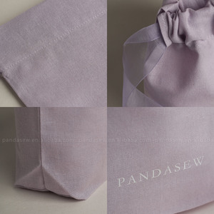 PandaSew Housse anti-poussière légère en coton avec logo personnalisé, sac à cordon pour emballage commercial et de détail, pochette à bijoux - Product Image 5