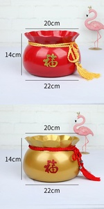 <b>Large</b> Lucky Red Decorative Bucket Flower Growing Pot Wedding Display <b>Plant</b> Stand Metal Rack - Product Image 5