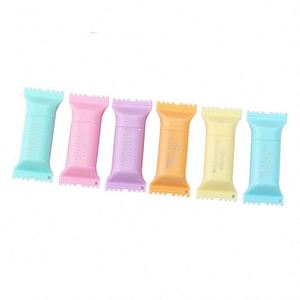 Surligneurs créatifs en plastique mignons en forme de bonbons, 6 couleurs, encre sûre, mini stylos fluorescents pour enfants, cadeau - Product Image 1