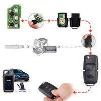 Outil de détection de fréquence de télécommande transpondeur Bee Key Tool Lite HKSK407 Noir 6 pièces pour télécommandes filaires – Choix de clés