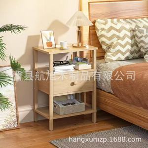 Mesita de noche de madera con cajón y estante para dormitorio, sala de estar, organizador de almacenamiento - Product Image 5