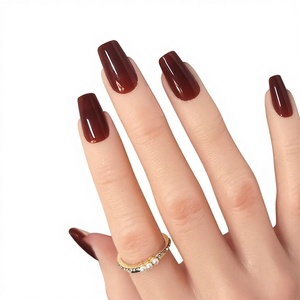Grandes Faux Ongles Carrés Rouges de Luxe à Presser pour Femme, Pièces d'<span class=keywords><strong>Art</strong></span> Ongulaire, Patchs de Noël, Nouvel An, Mariage, Vente en Gros Usine - Product Image 1