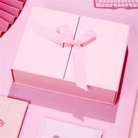 Boîte cadeau en papier rigide pliable à double porte avec ruban, personnalisée, unique, de luxe, haut de gamme, faite à la main, pour boutique de cosmétiques