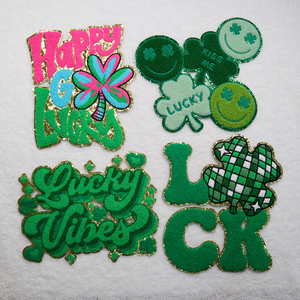 Classic Fabric <b>Glitter</b> Patches Customization Sequin Patches Chenille Patches St Patricks Day for <b>Clothes</b> - Product Image 3