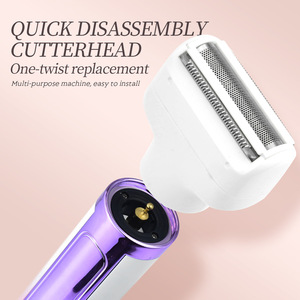 Depiladora eléctrica para mujer con 4 cabezales reemplazables para cara, cuerpo, axilas, área privada, herramienta de afeitado, recargable por USB - Product Image 5