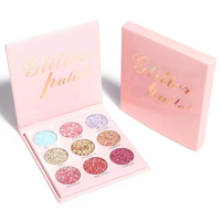 Palette d'ombres à paupières DIY à logo personnalisé, 9 couleurs, longue tenue, créez vos propres ombres à paupières, maquillage, palette d'ombres à paupières scintillantes, vente chaude