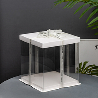 Direct Factory Wholesale 10'' 12''14'' 16'' Transparent Paper Boxes Plastic Tall Cake Box