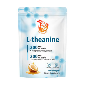 Gélules de L-théanine OEM ODM avec glycinate de magnésium et huile de noix de coco MCT pour un meilleur repos - Vitamines pour adultes 200 mg par portion - Product Image 1