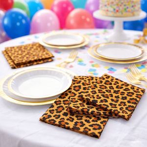 Servilletas de Papel Cuadradas con Estampado de Leopardo para Fiesta de Cumpleaños Safari, Paquete de 20 para Decoración de Mesa de Almuerzo - Product Image 3
