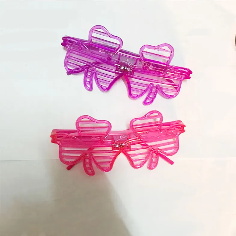 Led blinkende herzförmige Plastikbrillen leuchtende Spielzeug Party-Sonnenbrillen Rave-Konzert glühende Brillen