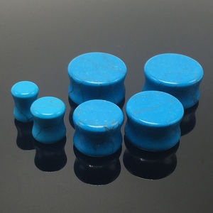 Simples pierres précieuses, bijoux pour le <span class=keywords><strong>corps</strong></span>, <span class=keywords><strong>piercing</strong></span>, magnifique pierre turquoise, 12mm, Bouchons d'oreille - Product Image 5
