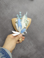 Boutonnière rustique en pampas séchée, arrangement floral sec de style bohème, bouquet de mariage type palmier