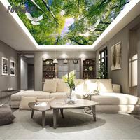 Plafonds décoratifs tendance Pop Fashion, design imprimé arbres célestes, film de plafond extensible en PVC 3D de haute qualité pour boîte lumineuse publicitaire