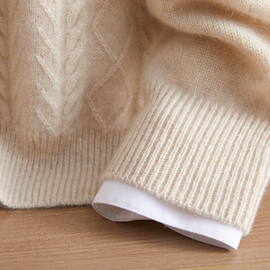 Wholesale 100% Pure Custom Cashmere <strong>Sweater</strong> Man Semi-High Neck Oem Cable <strong>Knit</strong> Pullover Vintage Casual Slim-fit Knitwear - Product Image 5