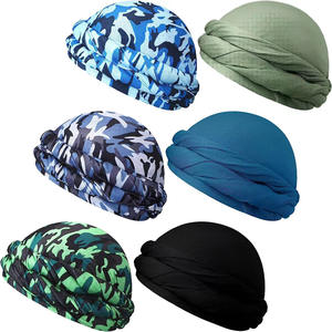 Etiqueta personalizada Logo Sublimación Satén Forrado Pre-atado Halo Twisted Band Hombres Turbante Durag Head Wrap para Hombres Mujeres - Product Image 1