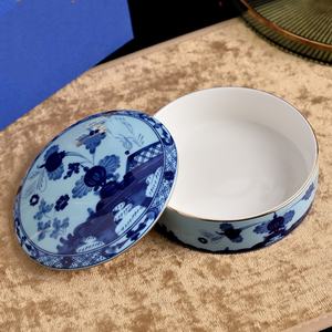 Plat à fruits en céramique de style américain, assiette à collation pour la rentrée scolaire, plat vapeur avec couvercle amovible, boîte à bonbons haut de gamme - Product Image 2