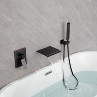 Mitigeur de bain mural moderne à double poignée, finition ORB, en laiton massif, pour douche et bain